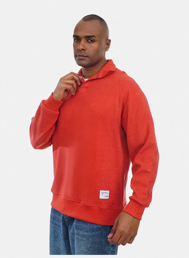 FIRE WOOD FireWood Cashmere Knit Pullover Sweater long sleeve For Men - Brick - Image 3